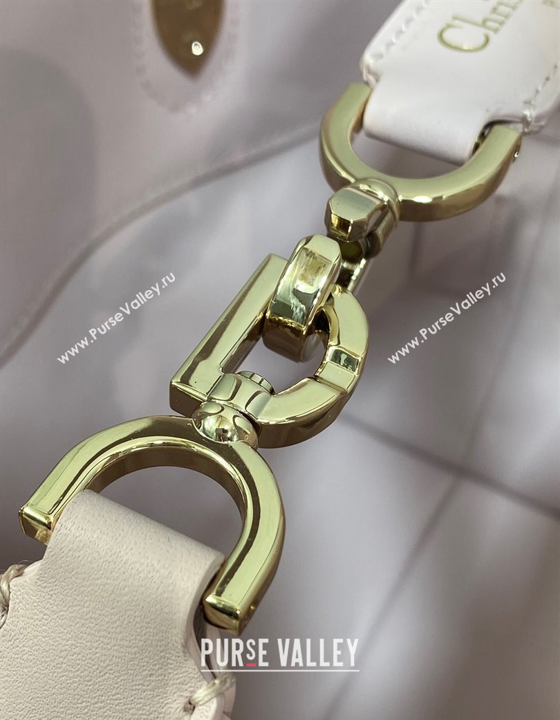 Dior Small Toujours Vertical Tote Bag in Macrocannage Calfskin Pale Pink 2025 2835 (XXG-250207072)