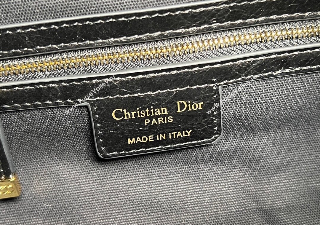 Dior Small D-Journey Hobo Bag in Crinkled Calfskin Black 2025 2416 (XXG-250207064)