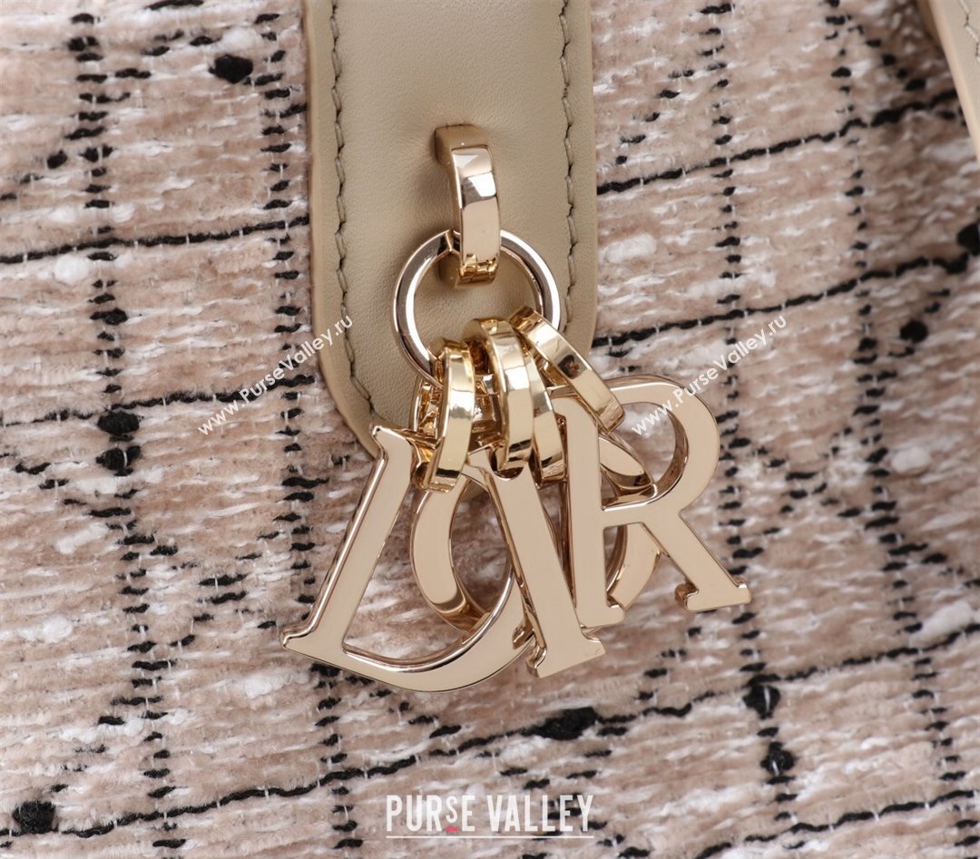 Dior Small Dior Toujours Bag in Cannage Tweed Beige/Pink 2025 M1188 (XXG-250208018)