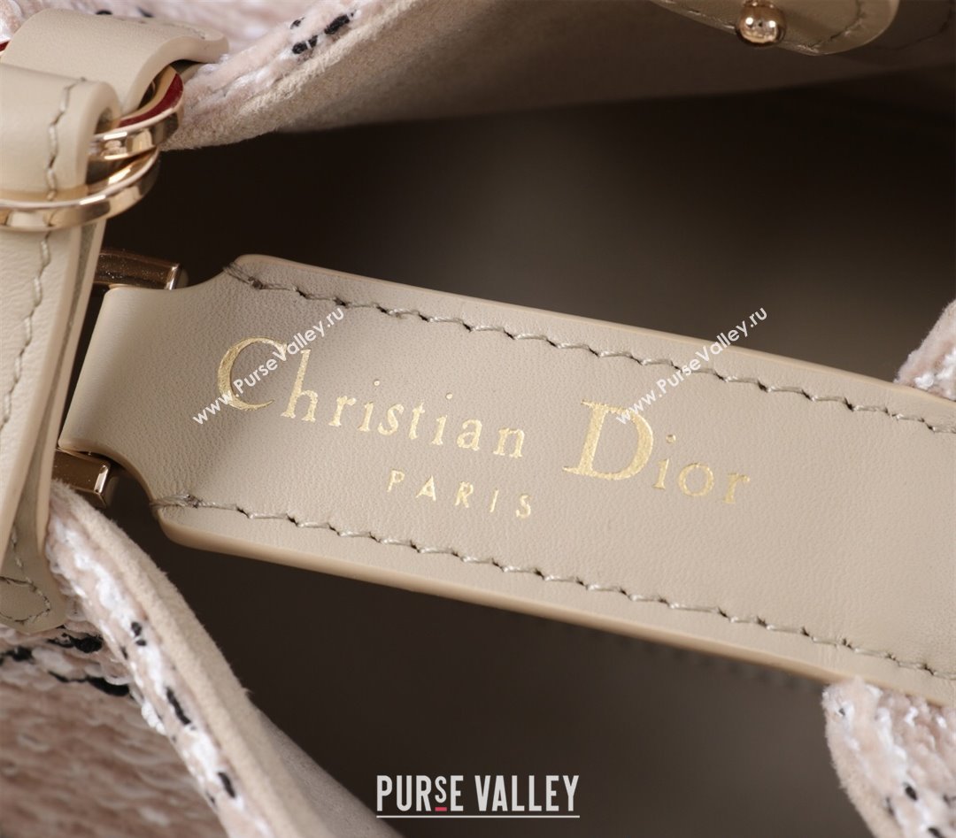 Dior Small Dior Toujours Bag in Cannage Tweed Beige/Pink 2025 M1188 (XXG-250208018)
