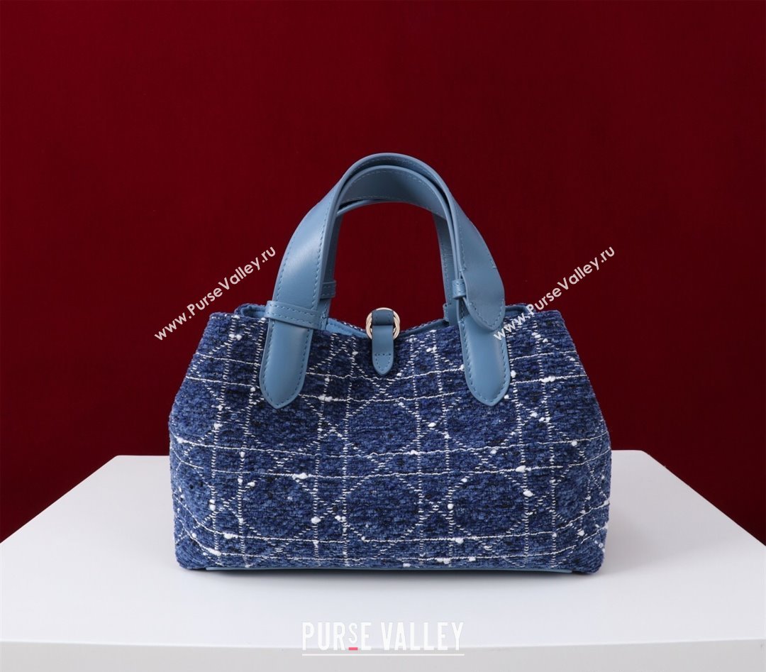 Dior Small Dior Toujours Bag in Cannage Tweed Denim Blue 2025 M1188 (XXG-250208019)