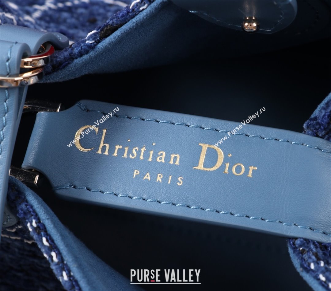 Dior Small Dior Toujours Bag in Cannage Tweed Denim Blue 2025 M1188 (XXG-250208019)