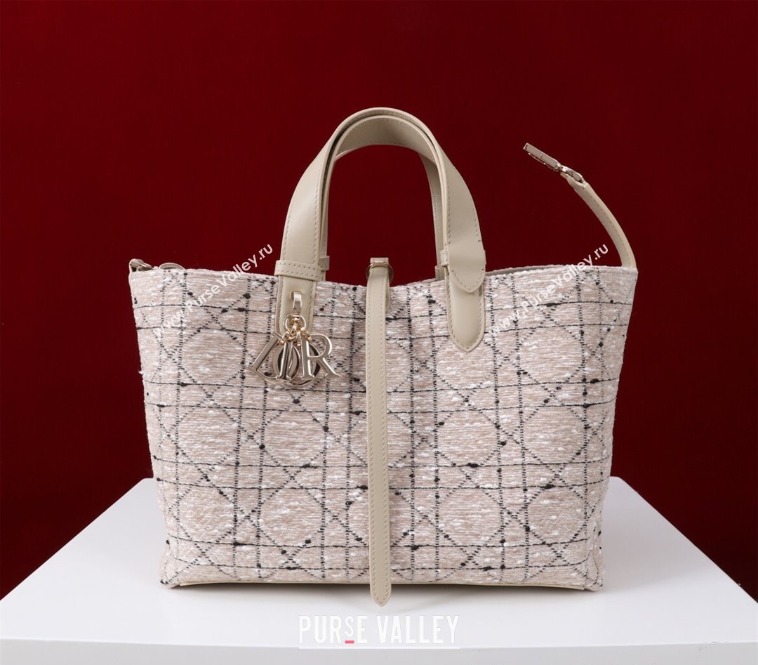 Dior Medium Dior Toujours Bag in Cannage Tweed Beige/Pink 2025 M1188 (XXG-250208020)