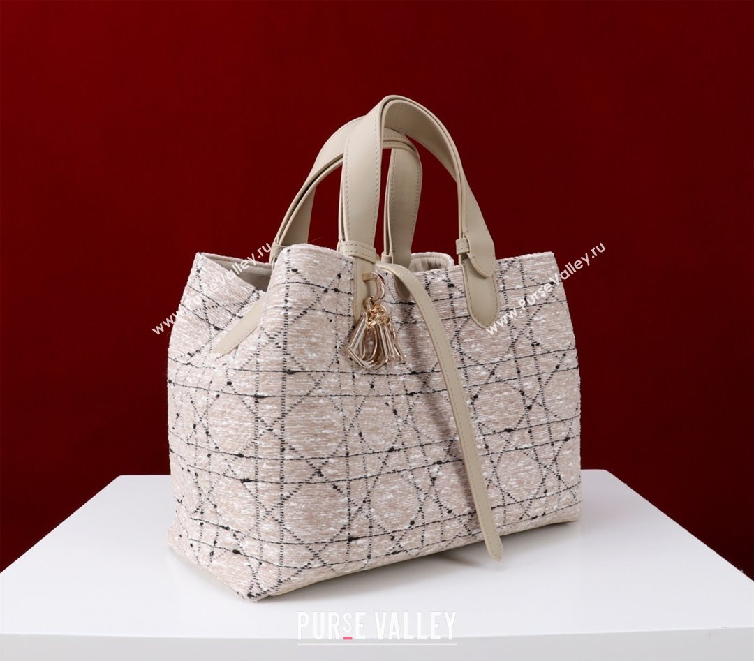 Dior Medium Dior Toujours Bag in Cannage Tweed Beige/Pink 2025 M1188 (XXG-250208020)