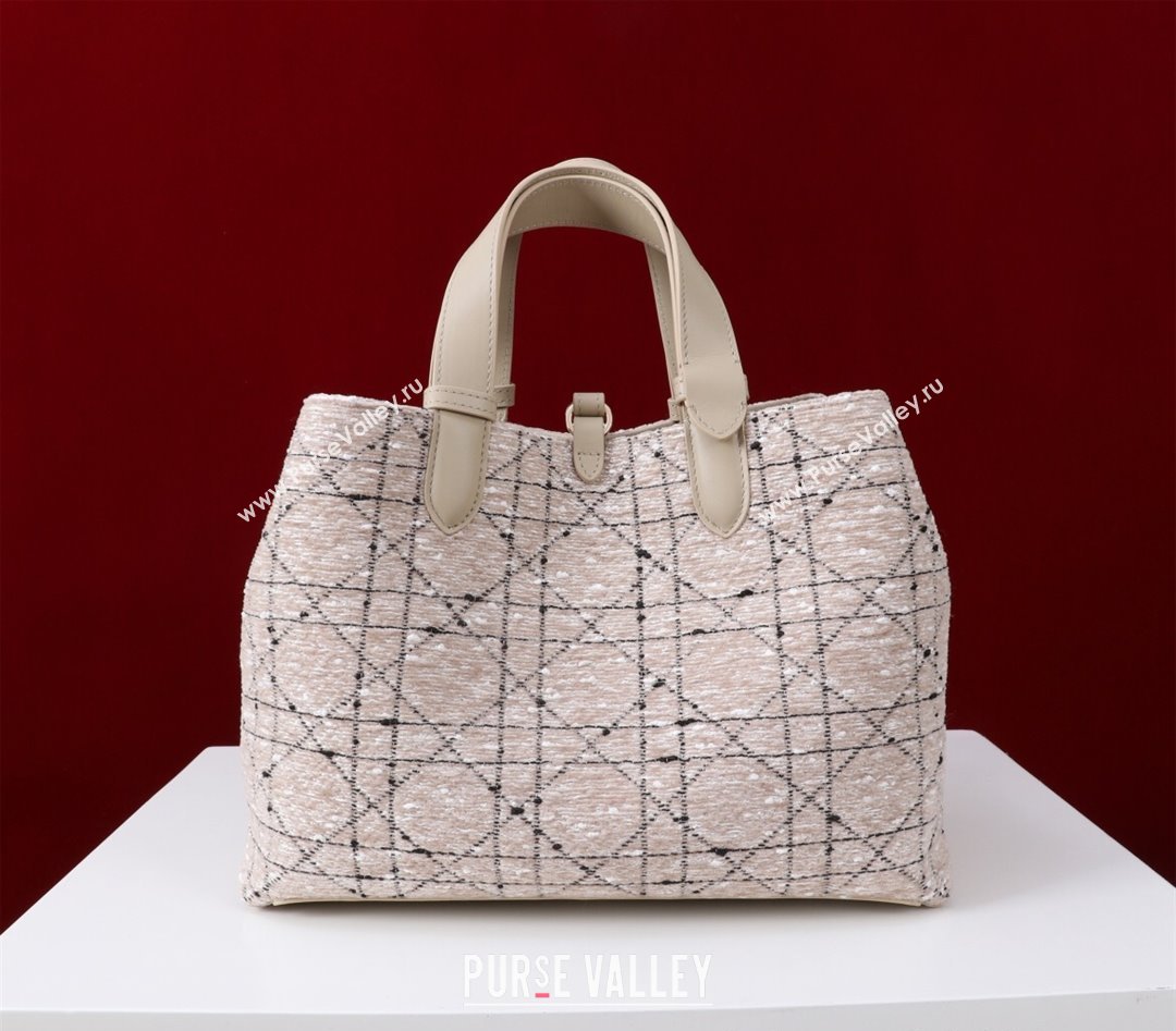 Dior Medium Dior Toujours Bag in Cannage Tweed Beige/Pink 2025 M1188 (XXG-250208020)