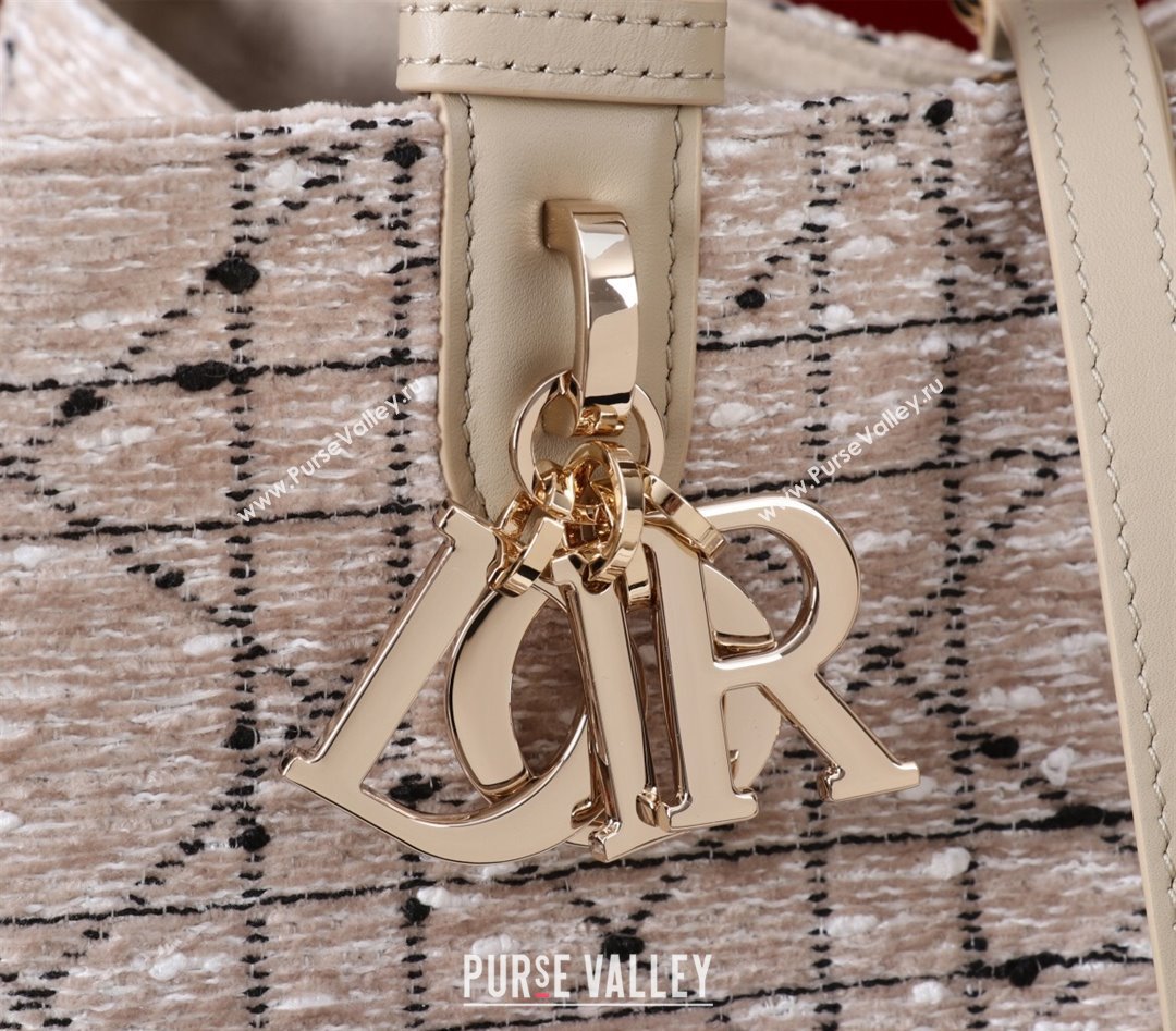Dior Medium Dior Toujours Bag in Cannage Tweed Beige/Pink 2025 M1188 (XXG-250208020)