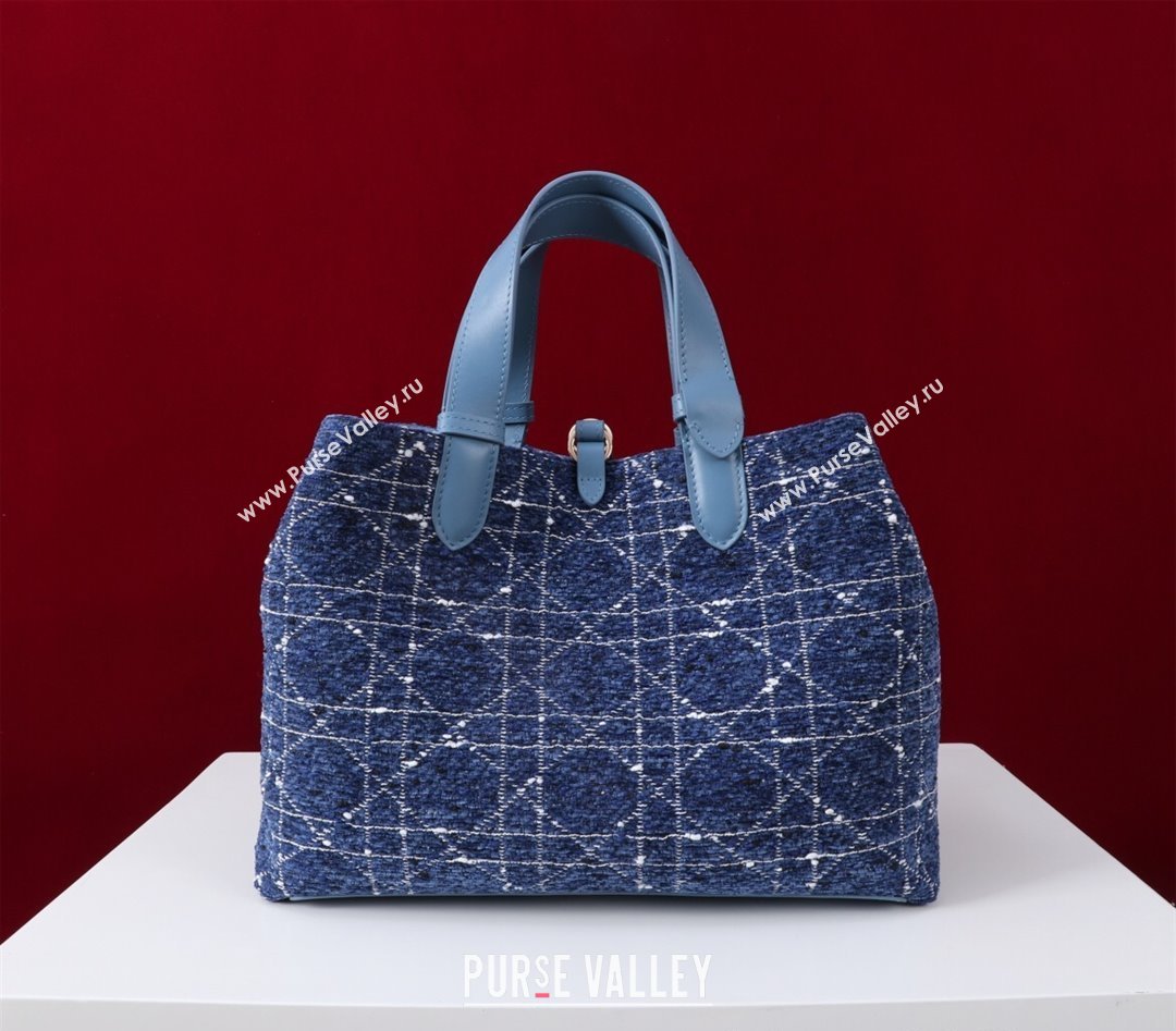 Dior Medium Dior Toujours Bag in Cannage Tweed Denim Blue 2025 M1188 (XXG-250208021)
