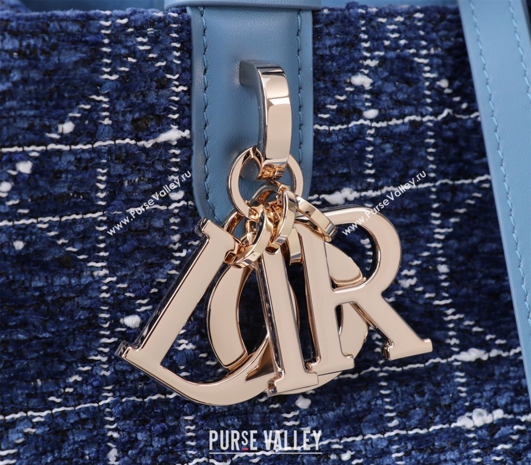 Dior Medium Dior Toujours Bag in Cannage Tweed Denim Blue 2025 M1188 (XXG-250208021)