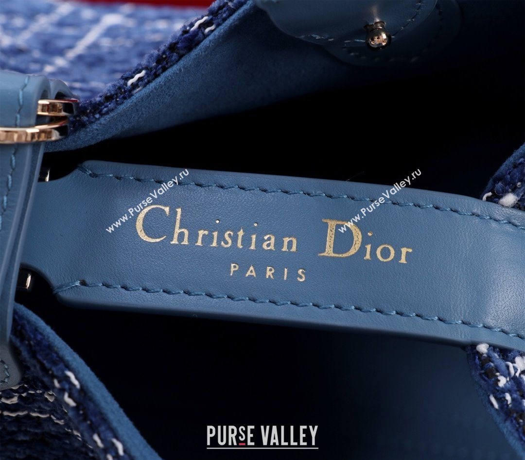 Dior Medium Dior Toujours Bag in Cannage Tweed Denim Blue 2025 M1188 (XXG-250208021)