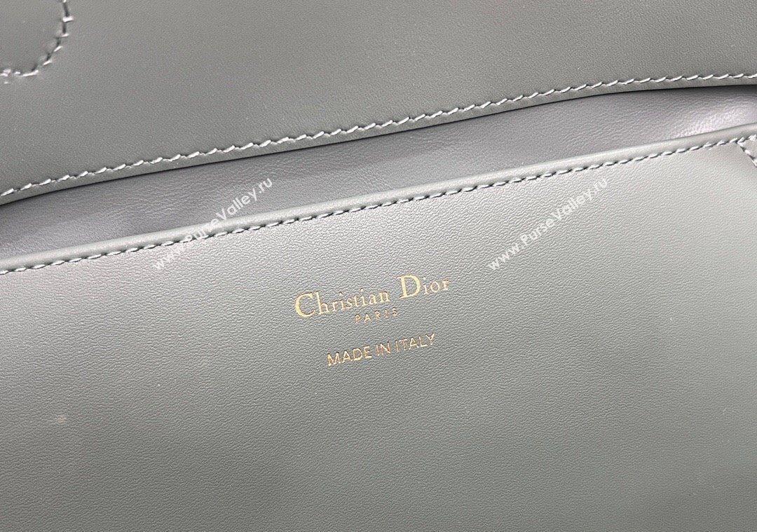 Dior Medium Toujours Vertical Tote Bag in Macrocannage Calfskin Slate Grey 2025 2836 (XXG-250207077)