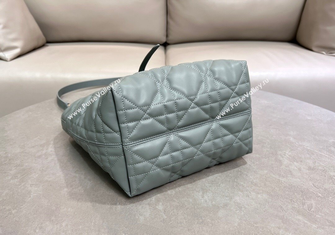 Dior Medium Toujours Vertical Tote Bag in Macrocannage Calfskin Slate Grey 2025 2836 (XXG-250207077)