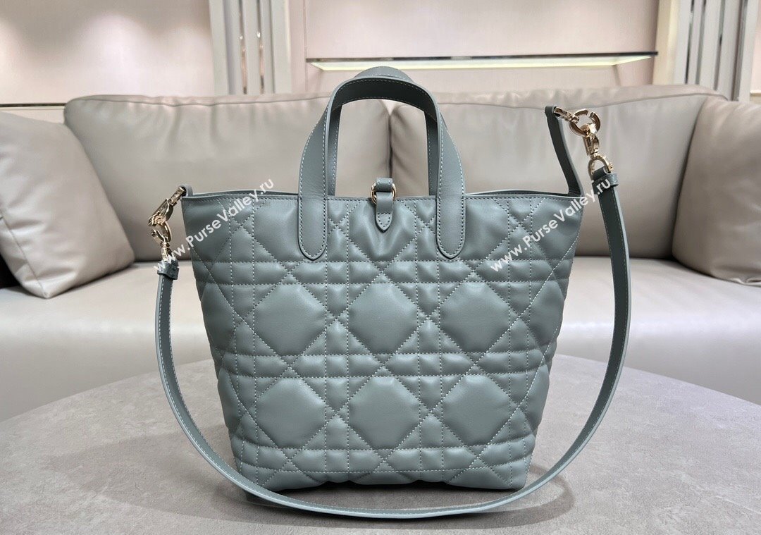 Dior Medium Toujours Vertical Tote Bag in Macrocannage Calfskin Slate Grey 2025 2836 (XXG-250207077)