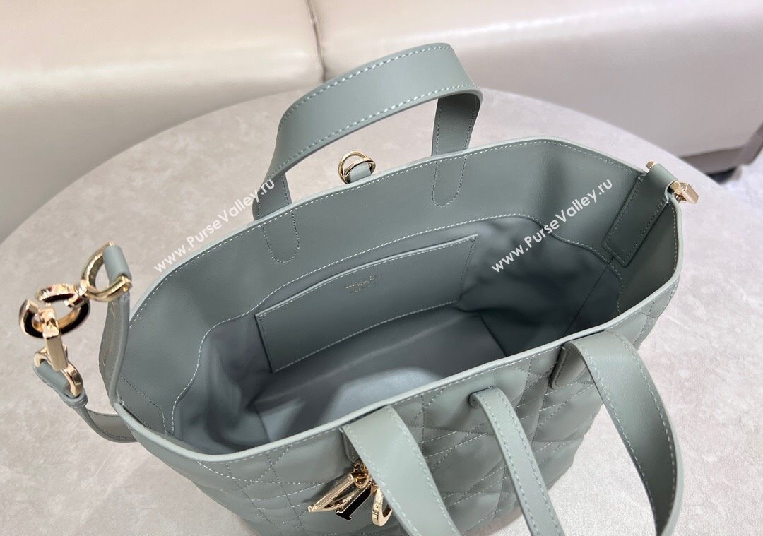 Dior Medium Toujours Vertical Tote Bag in Macrocannage Calfskin Slate Grey 2025 2836 (XXG-250207077)