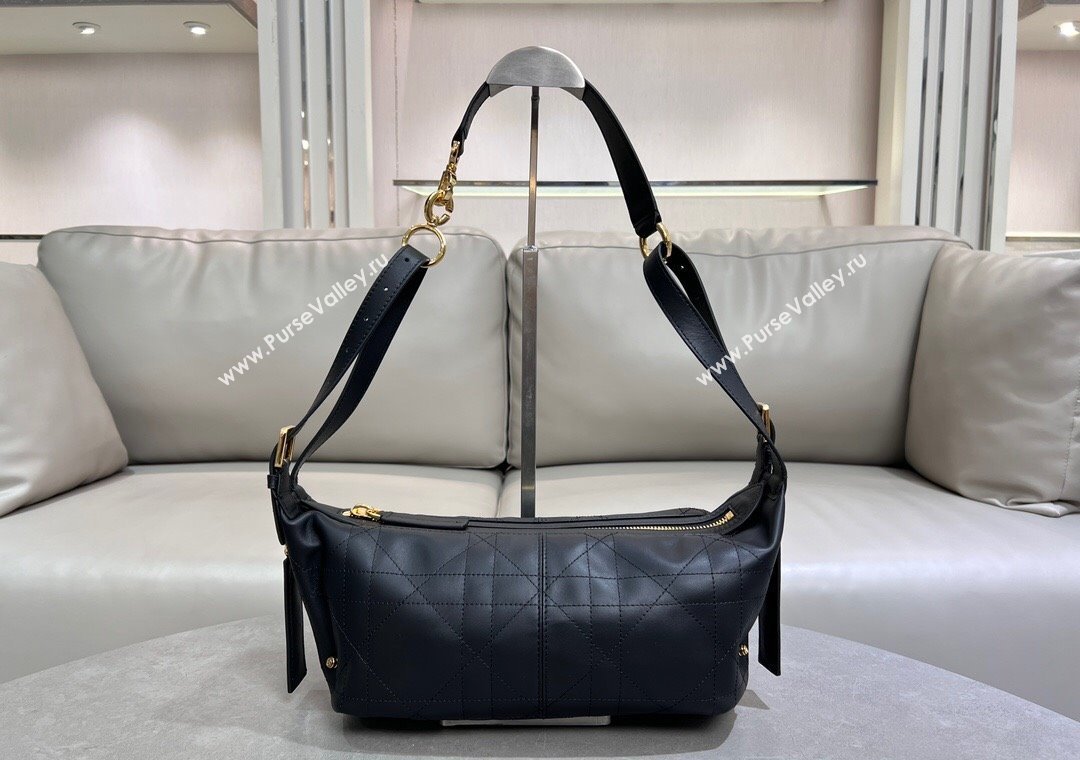 Dior Small D-Journey Hobo Bag in Vintage Smooth Calfskin Black 2025 2416 (XXG-250207063)