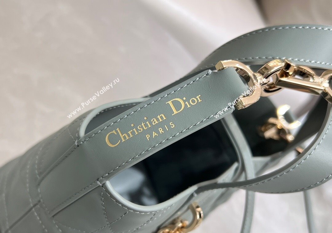 Dior Small Toujours Vertical Tote Bag in Macrocannage Calfskin Slate Grey 2025 2835 (XXG-250207075)