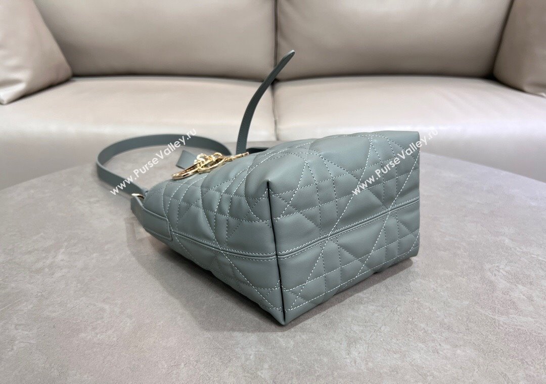 Dior Small Toujours Vertical Tote Bag in Macrocannage Calfskin Slate Grey 2025 2835 (XXG-250207075)