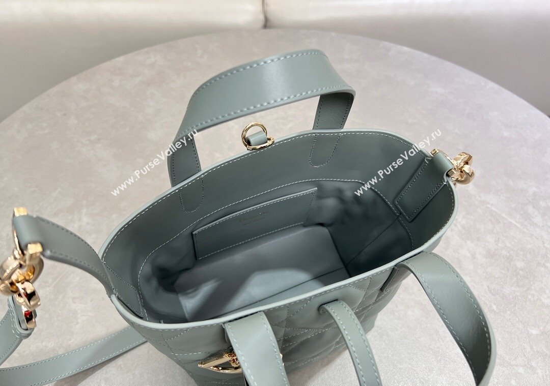 Dior Small Toujours Vertical Tote Bag in Macrocannage Calfskin Slate Grey 2025 2835 (XXG-250207075)