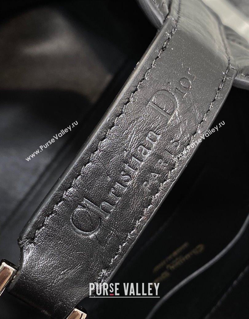 Dior Small Toujours Vertical Tote Bag in Crinkled Calfskin Black 2025 2835 (XXG-250207076)