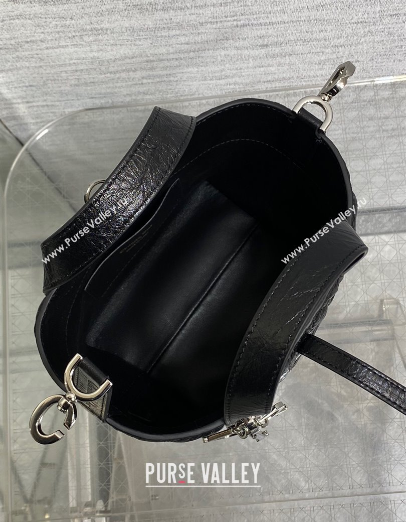 Dior Small Toujours Vertical Tote Bag in Crinkled Calfskin Black 2025 2835 (XXG-250207076)