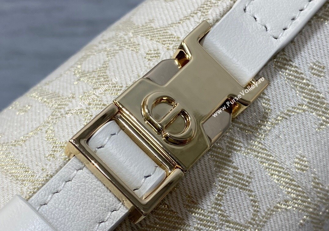 Dior Medium DiorTravel Nomad Pouch in Gold-Tone Dior Oblique Jacquard 2025 5554 (XXG-250207065)