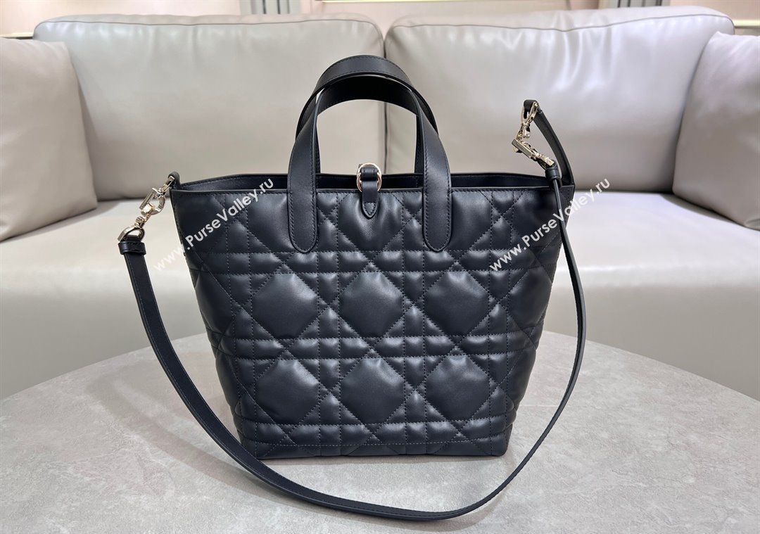 Dior Medium Toujours Vertical Tote Bag in Macrocannage Calfskin Black 2025 2836 (XXG-250207079)
