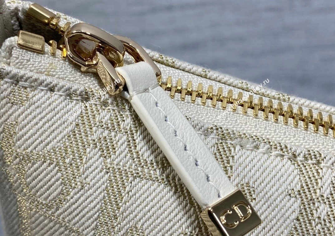 Dior Medium DiorTravel Nomad Pouch in Gold-Tone Dior Oblique Jacquard 2025 5554 (XXG-250207065)