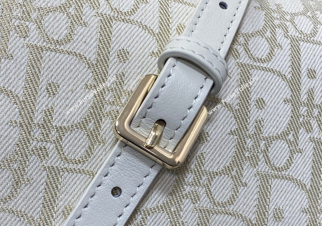 Dior Medium DiorTravel Nomad Pouch in Gold-Tone Dior Oblique Jacquard 2025 5554 (XXG-250207065)