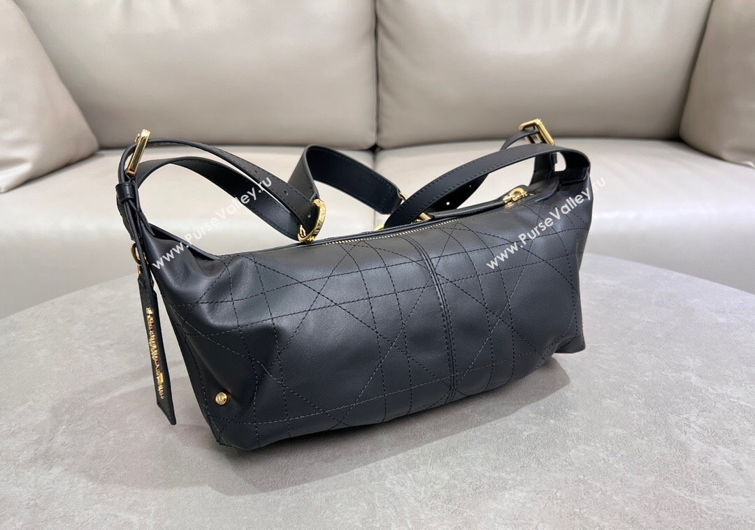 Dior Small D-Journey Hobo Bag in Vintage Smooth Calfskin Black 2025 2416 (XXG-250207063)