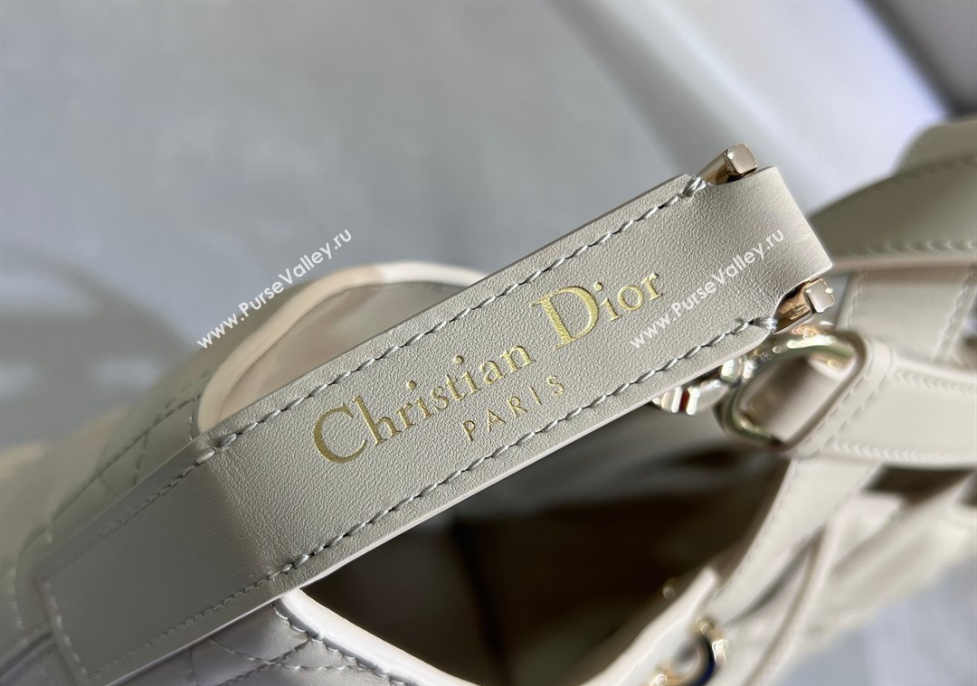 Dior Medium Toujours Vertical Tote Bag in Macrocannage Calfskin Powder Beige 2025 2836 (XXG-250207081)