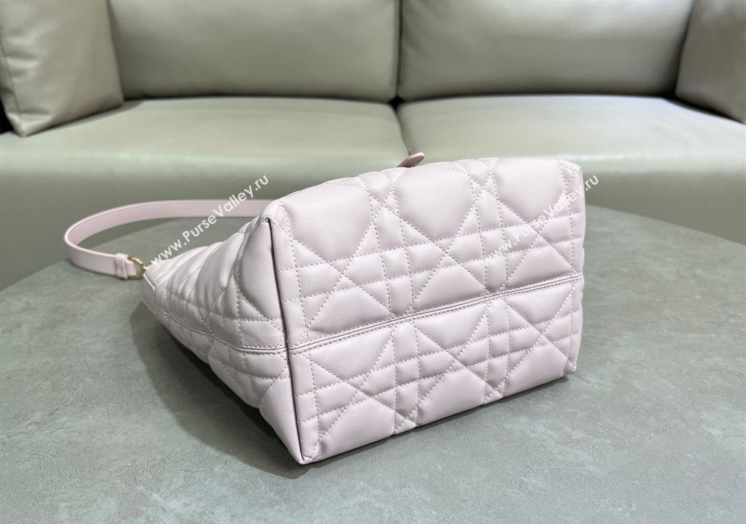 Dior Medium Toujours Vertical Tote Bag in Macrocannage Calfskin Pale Pink 2025 2836 (XXG-250207082)