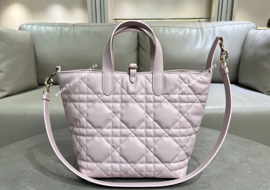 Dior Medium Toujours Vertical Tote Bag in Macrocannage Calfskin Pale Pink 2025 2836 (XXG-250207082)