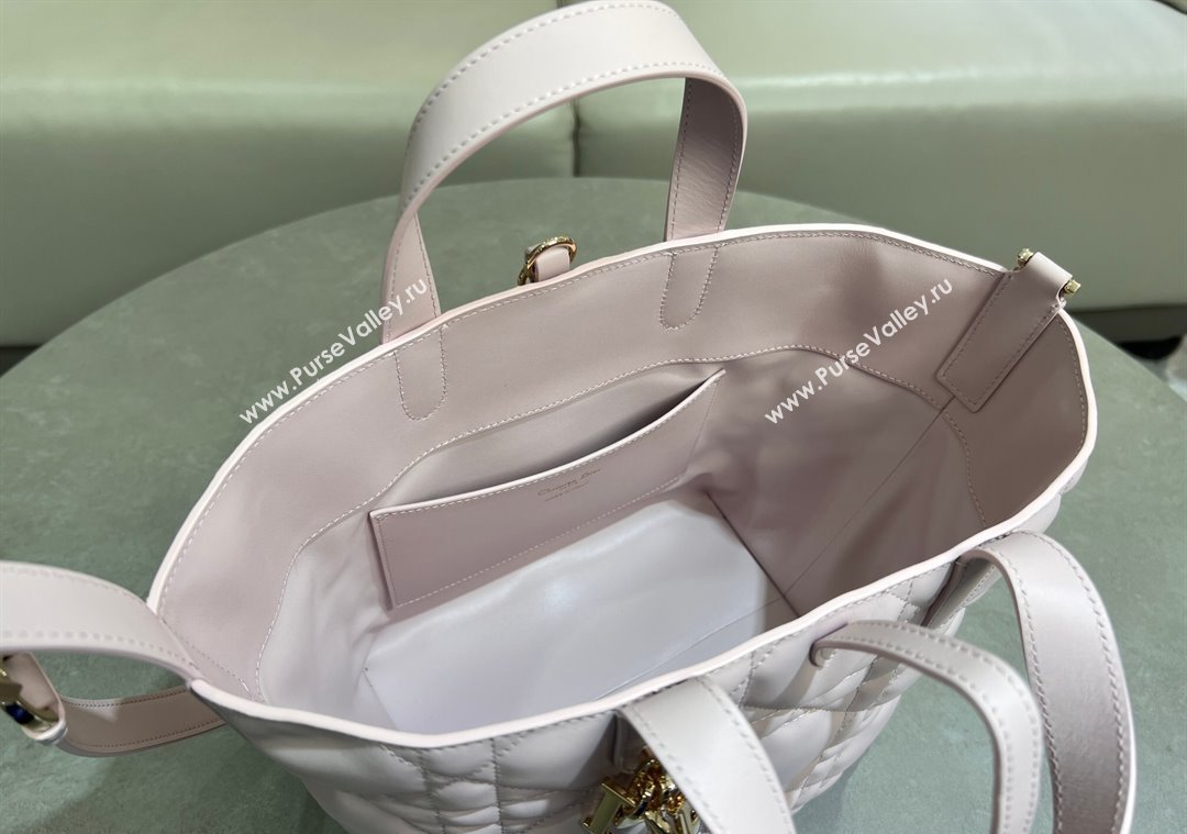 Dior Medium Toujours Vertical Tote Bag in Macrocannage Calfskin Pale Pink 2025 2836 (XXG-250207082)