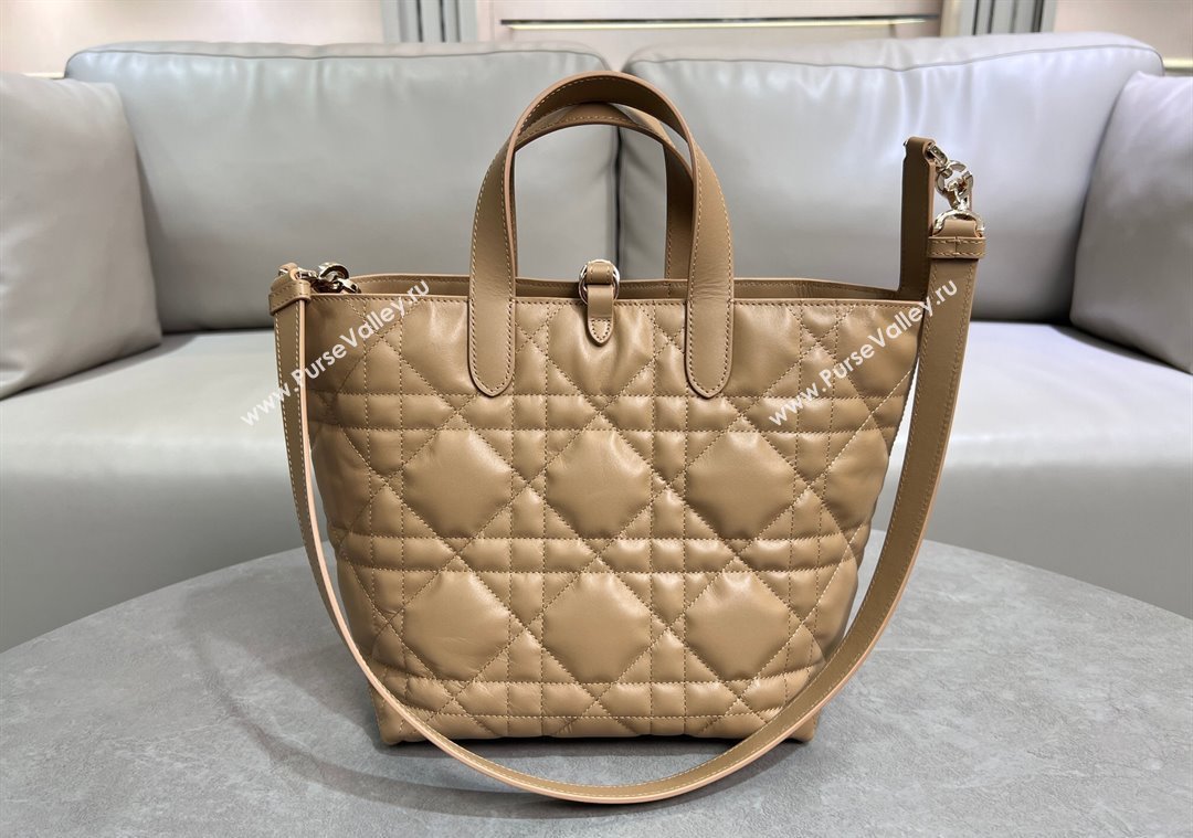 Dior Medium Toujours Vertical Tote Bag in Macrocannage Calfskin Tan Brown 2025 2836 (XXG-250207083)