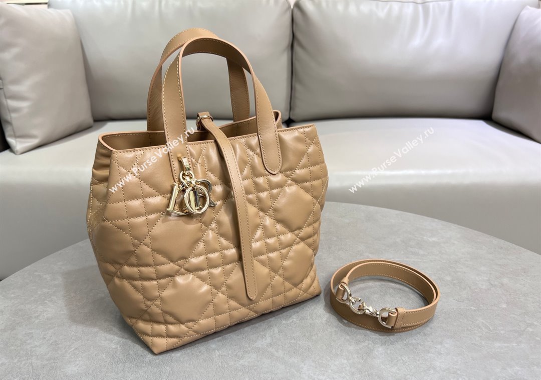 Dior Medium Toujours Vertical Tote Bag in Macrocannage Calfskin Tan Brown 2025 2836 (XXG-250207083)