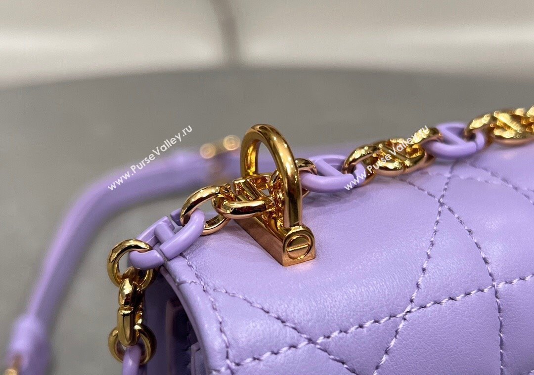 Dior Miss Caro Mini bag in Macrocannage Lambskin Yam Purple 2025 M5169 (XXG-250208014)