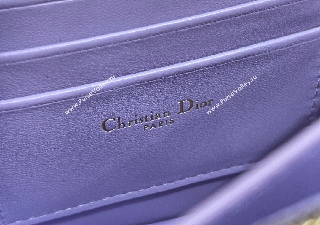 Dior Miss Caro Mini bag in Macrocannage Lambskin Yam Purple 2025 M5169 (XXG-250208014)