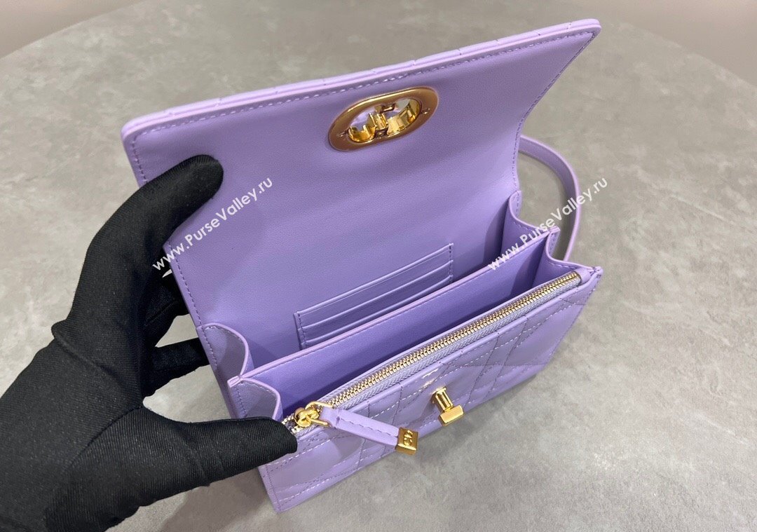 Dior Miss Caro Mini bag in Macrocannage Lambskin Yam Purple 2025 M5169 (XXG-250208014)