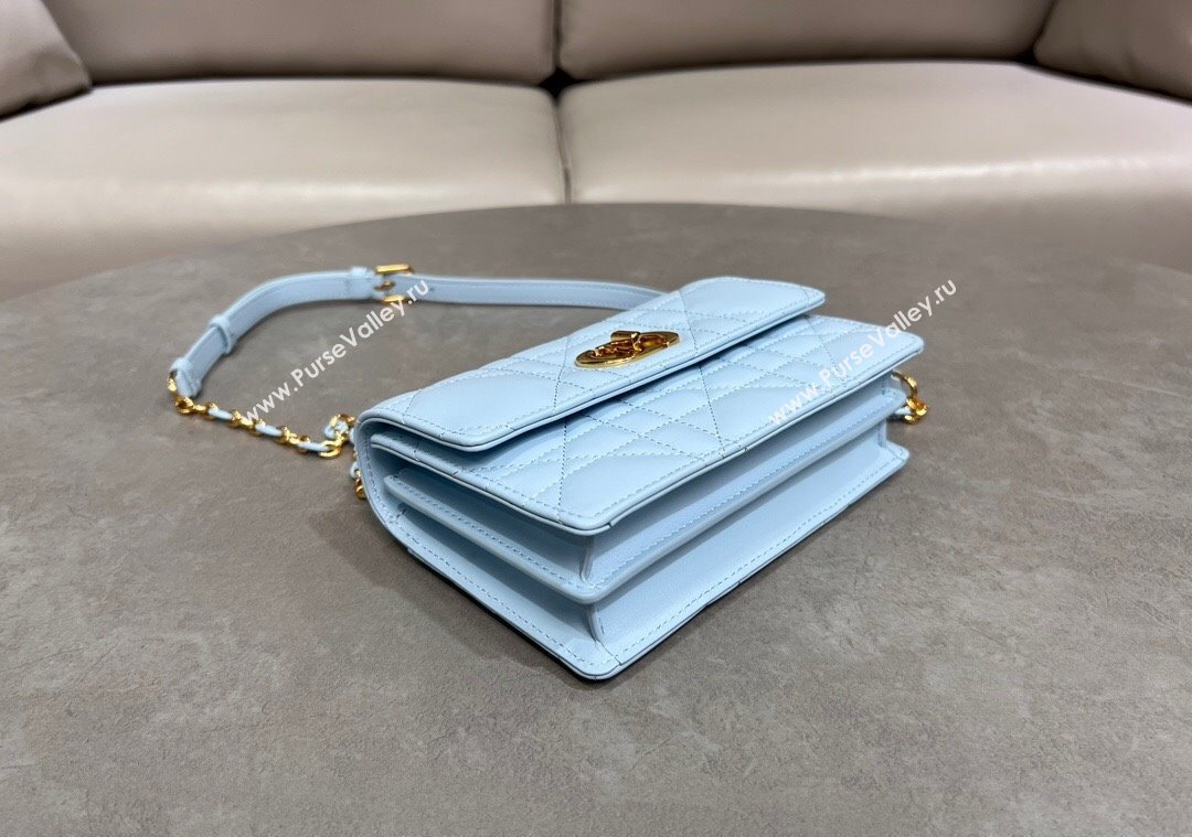 Dior Miss Caro Mini bag in Macrocannage Lambskin Space Blue 2025 M5169 (XXG-250208015)