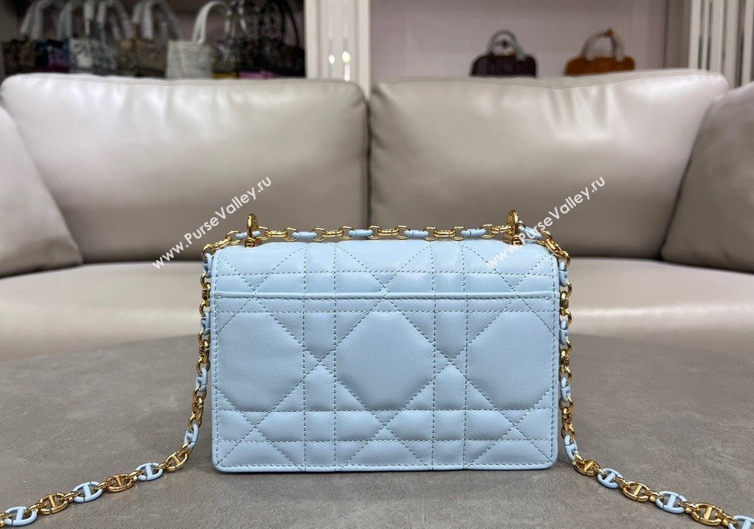 Dior Miss Caro Mini bag in Macrocannage Lambskin Space Blue 2025 M5169 (XXG-250208015)