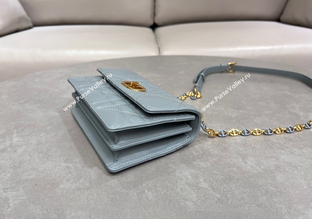 Dior Miss Caro Mini bag in Macrocannage Lambskin Deep Grey 2025 M5169 (XXG-250208016)