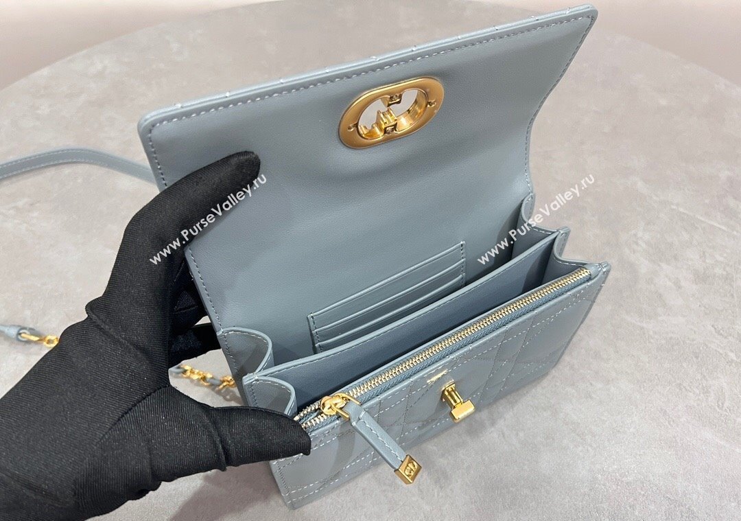 Dior Miss Caro Mini bag in Macrocannage Lambskin Deep Grey 2025 M5169 (XXG-250208016)