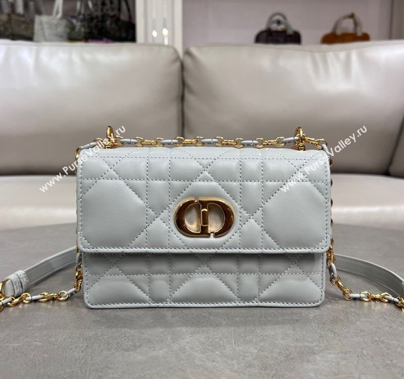 Dior Miss Caro Mini bag in Macrocannage Lambskin Cloud Grey/Pink 2025 M5169 (XXG-250208017)