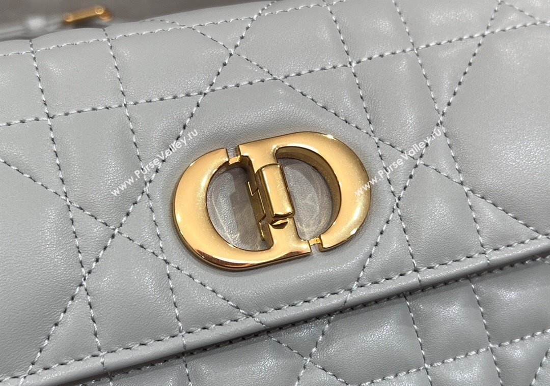 Dior Miss Caro Mini bag in Macrocannage Lambskin Cloud Grey/Pink 2025 M5169 (XXG-250208017)
