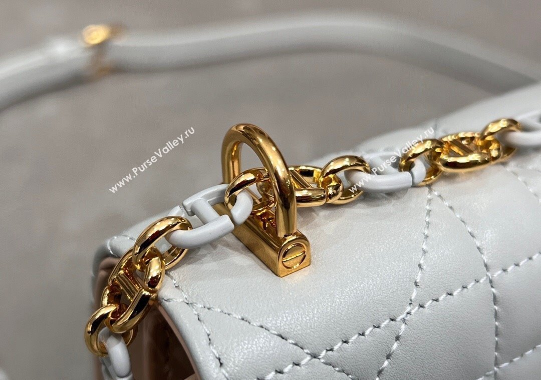 Dior Miss Caro Mini bag in Macrocannage Lambskin Cloud Grey/Pink 2025 M5169 (XXG-250208017)