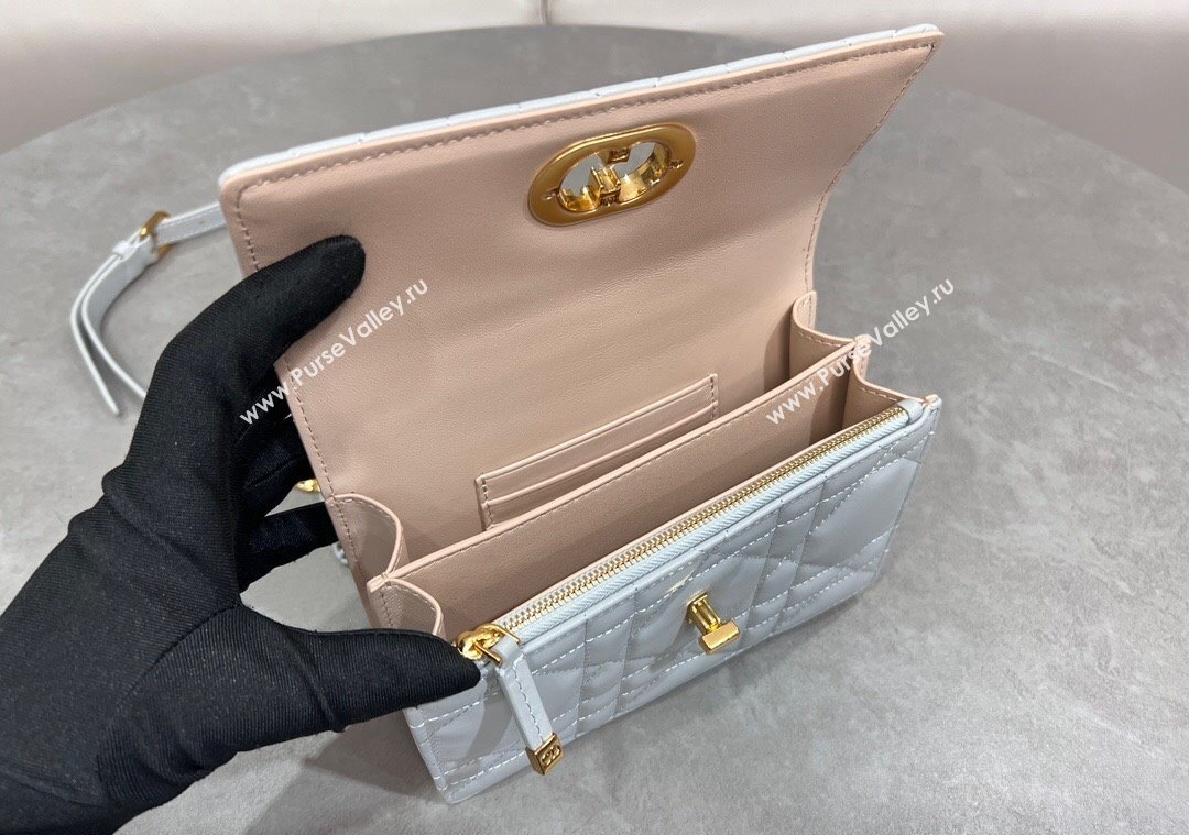 Dior Miss Caro Mini bag in Macrocannage Lambskin Cloud Grey/Pink 2025 M5169 (XXG-250208017)