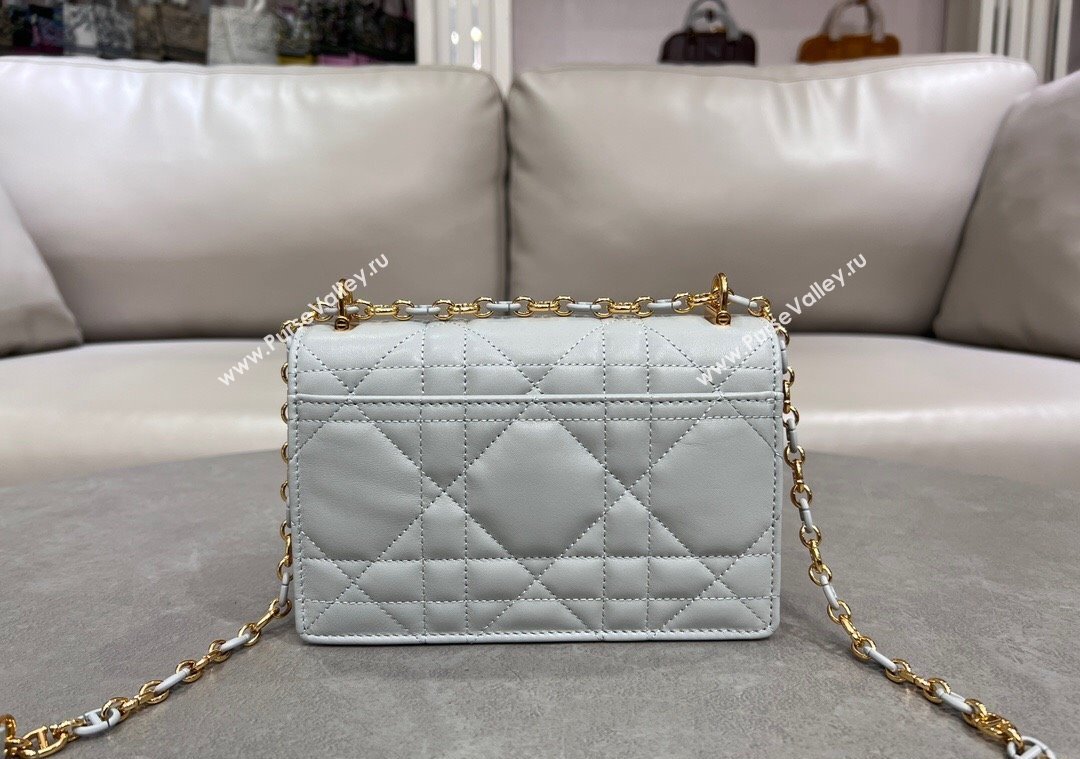Dior Miss Caro Mini bag in Macrocannage Lambskin Cloud Grey/Pink 2025 M5169 (XXG-250208017)