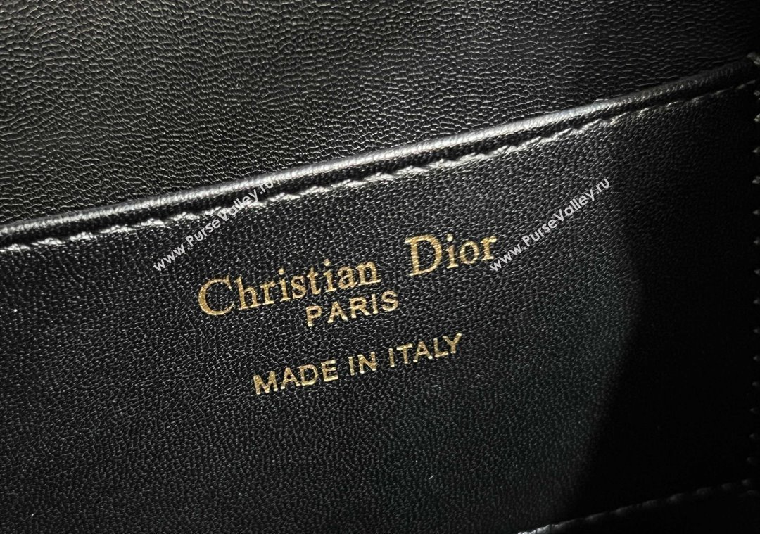 Dior Small Dior Caro Backpack Bag in Cinkled Calfskin Black 2025 6302 (XXG-250207068)