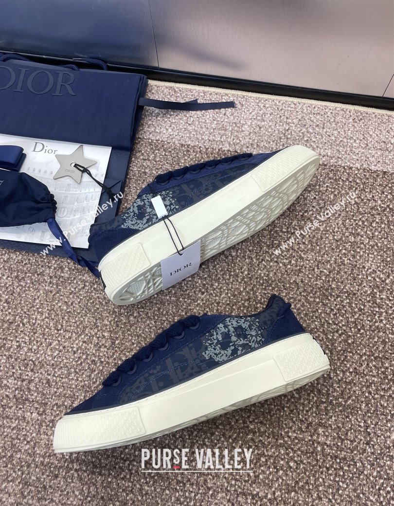 Travis x Dior B33 Low-top Sneakers in Printed Oblique and Suede Navy Blue 2025 (JC-250220085)
