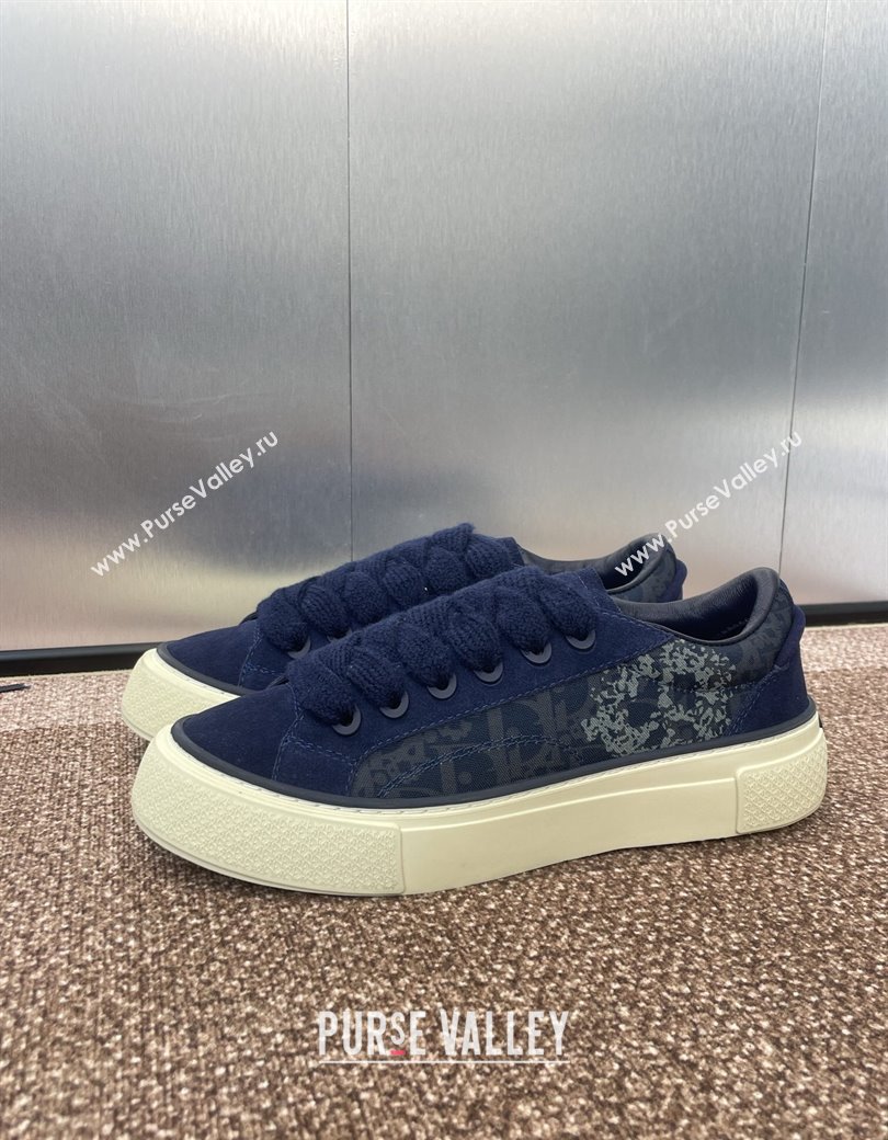Travis x Dior B33 Low-top Sneakers in Printed Oblique and Suede Navy Blue 2025 (JC-250220085)