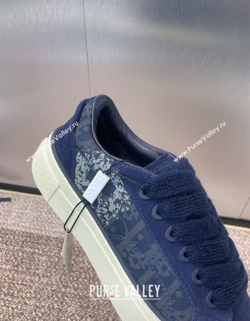 Travis x Dior B33 Low-top Sneakers in Printed Oblique and Suede Navy Blue 2025 (JC-250220085)